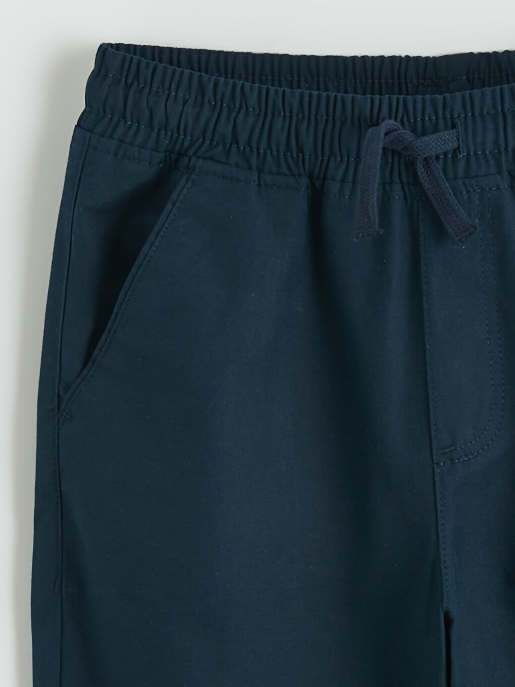 Lacivert Beli Lastikli Erkek Çocuk Gabardin Şort-1