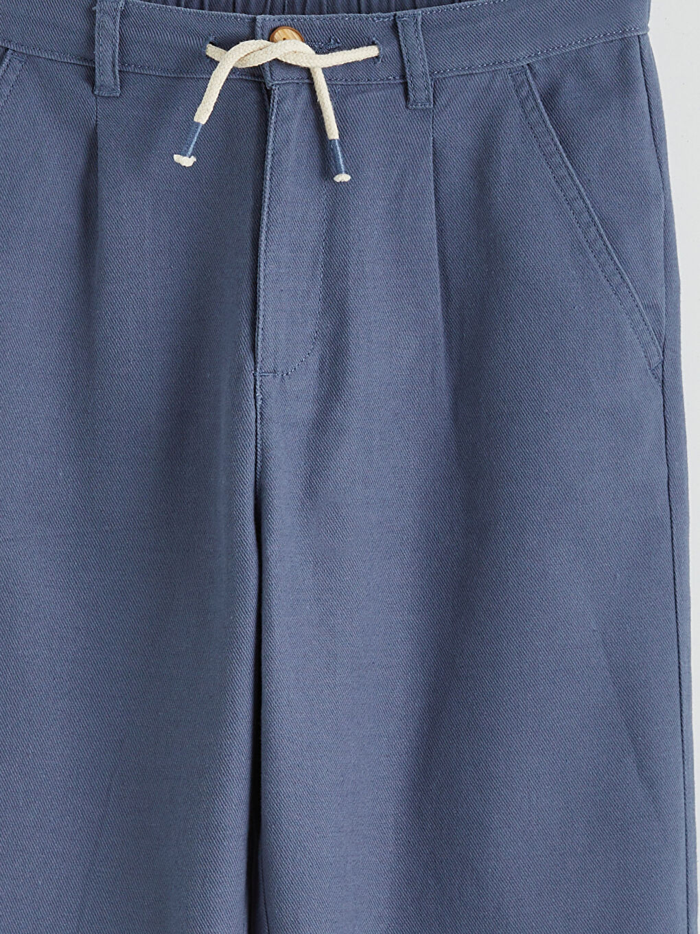 Лляні змішані хлопчачі плісировані штани-2