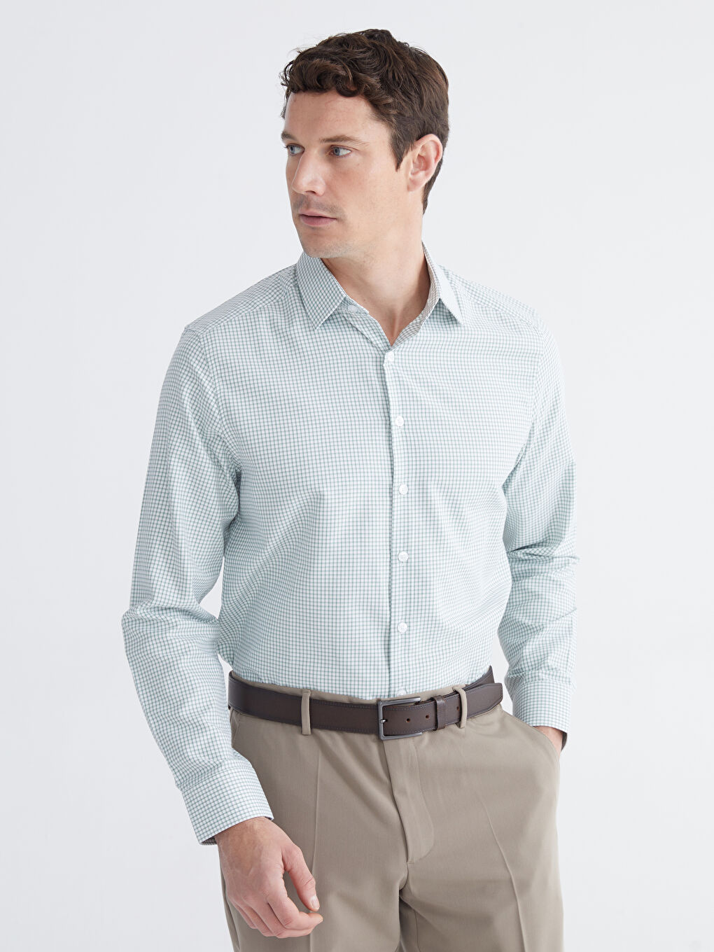 Slim Fit Plaid Men's Shirt