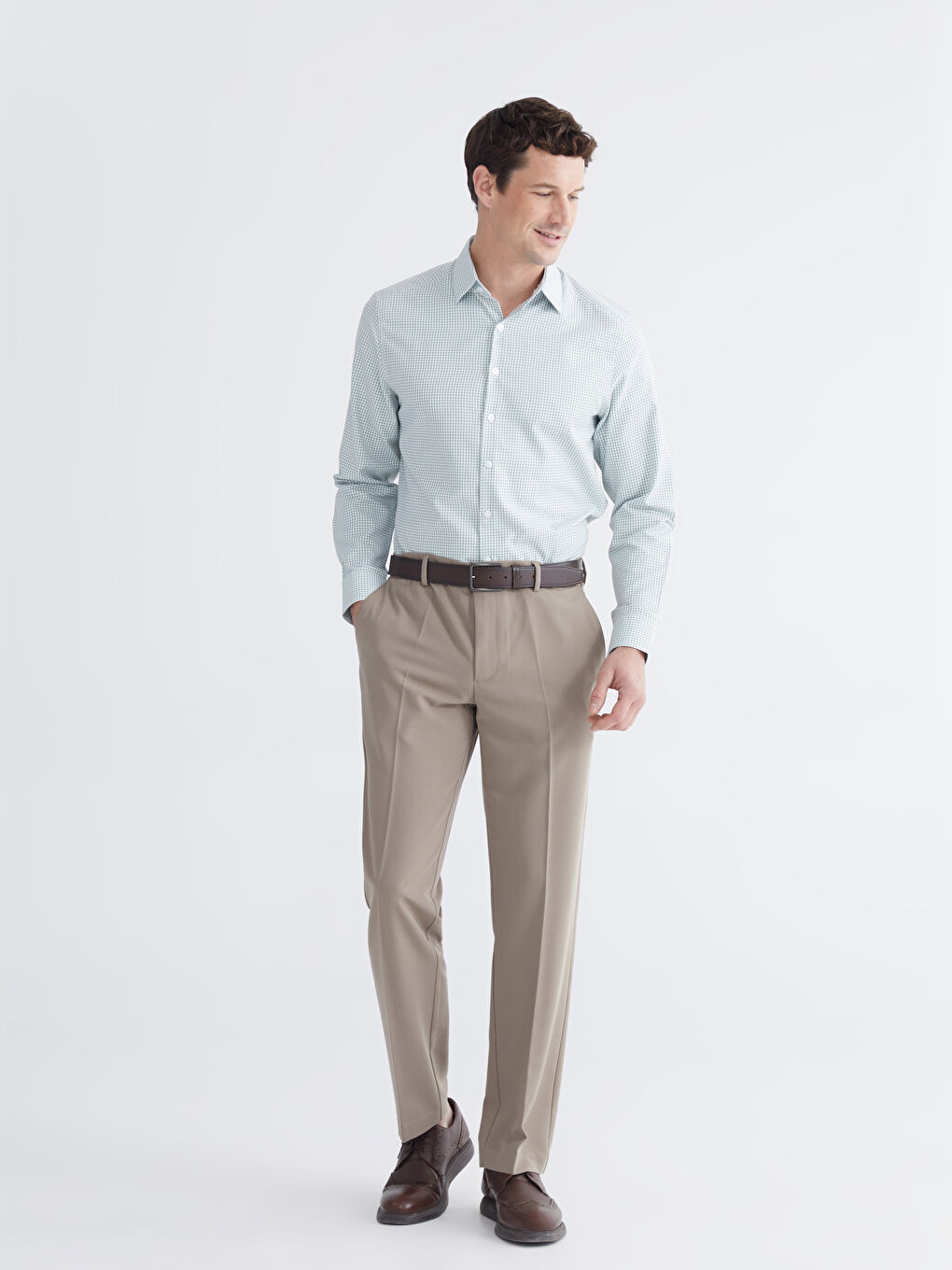 Slim Fit Plaid Men's Shirt-1