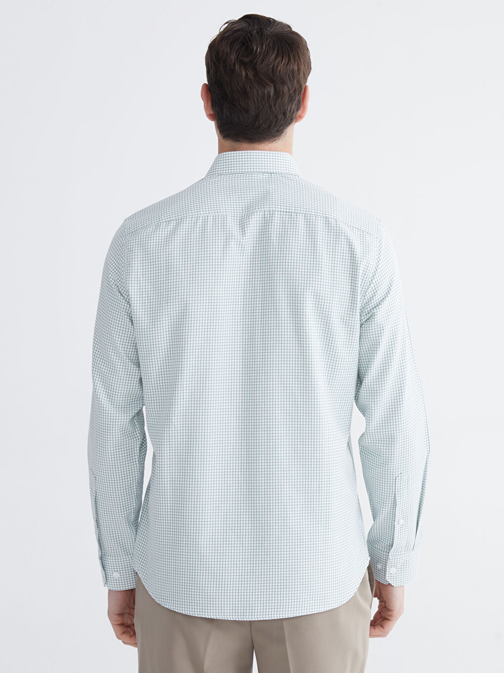 Slim Fit Plaid Men's Shirt-3