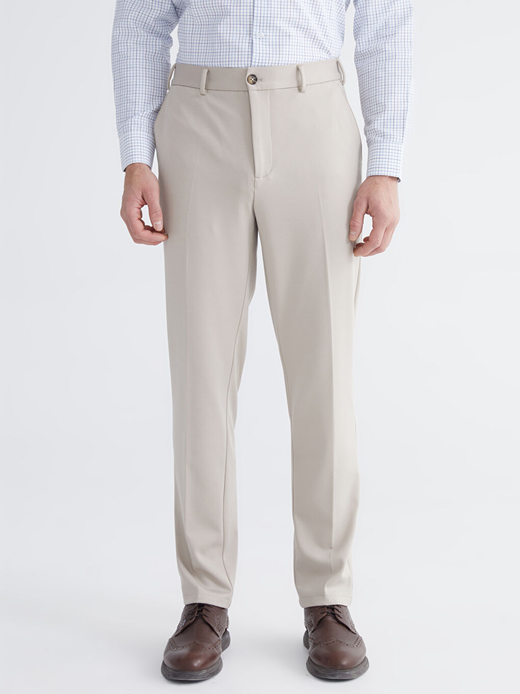 Bej Slİm Fit Erkek Kumaş Pantolon-1