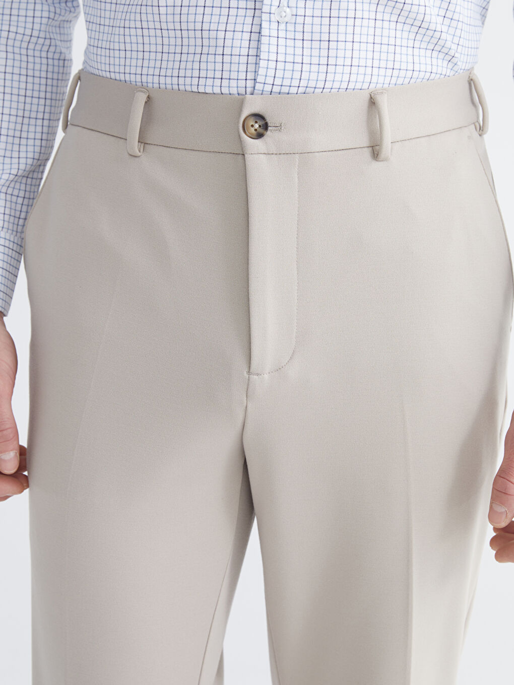 Bej Slİm Fit Erkek Kumaş Pantolon-2