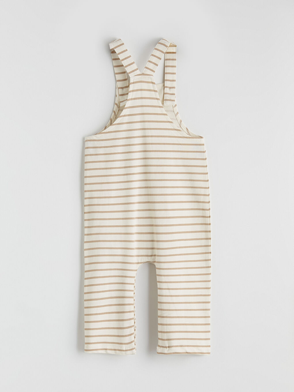 Ekru Çizgili Erkek Bebek Tulum-1