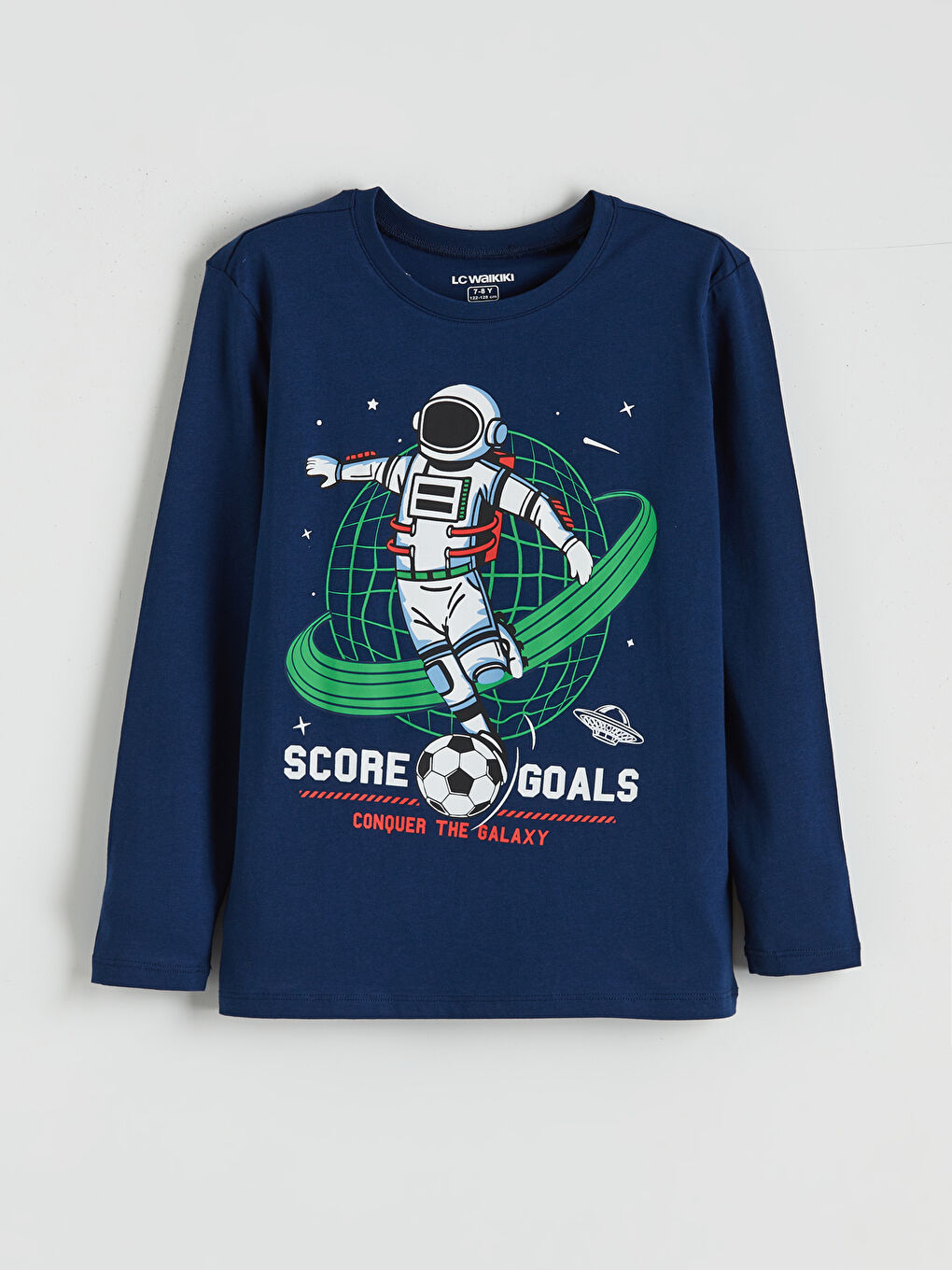 Lacivert Bisiklet Yaka Erkek Çocuk Pijama Takımı-1