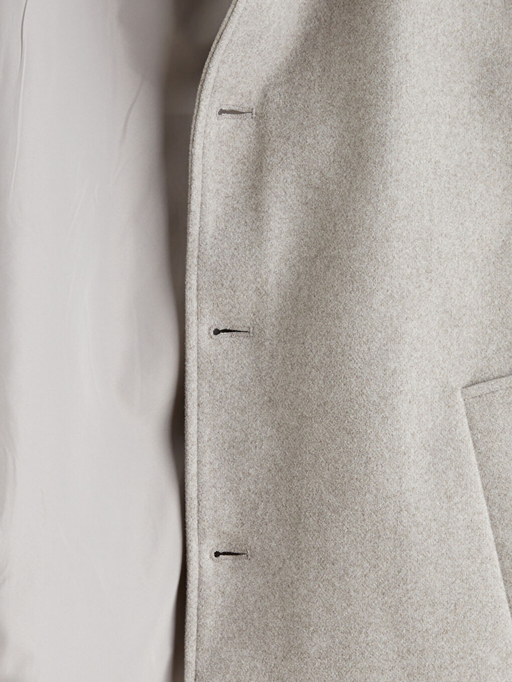 Bej Standart Kalıp Gömlek Yaka Erkek Kaşe Mont-6