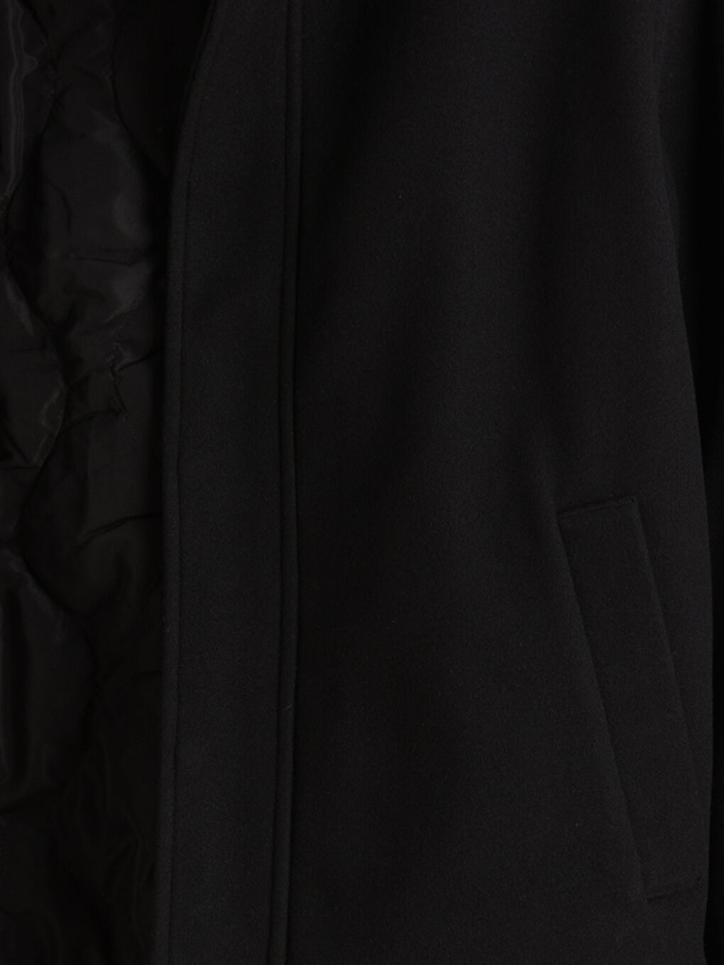 Siyah Standart Kalıp Gömlek Yaka Erkek Mont-6