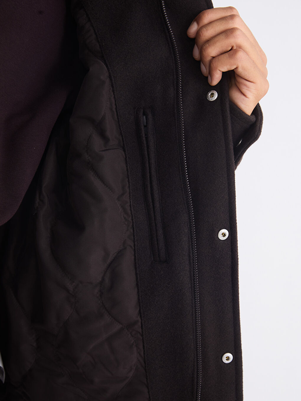 Kahverengi Standart Kalıp Gömlek Yaka Erkek Mont-3