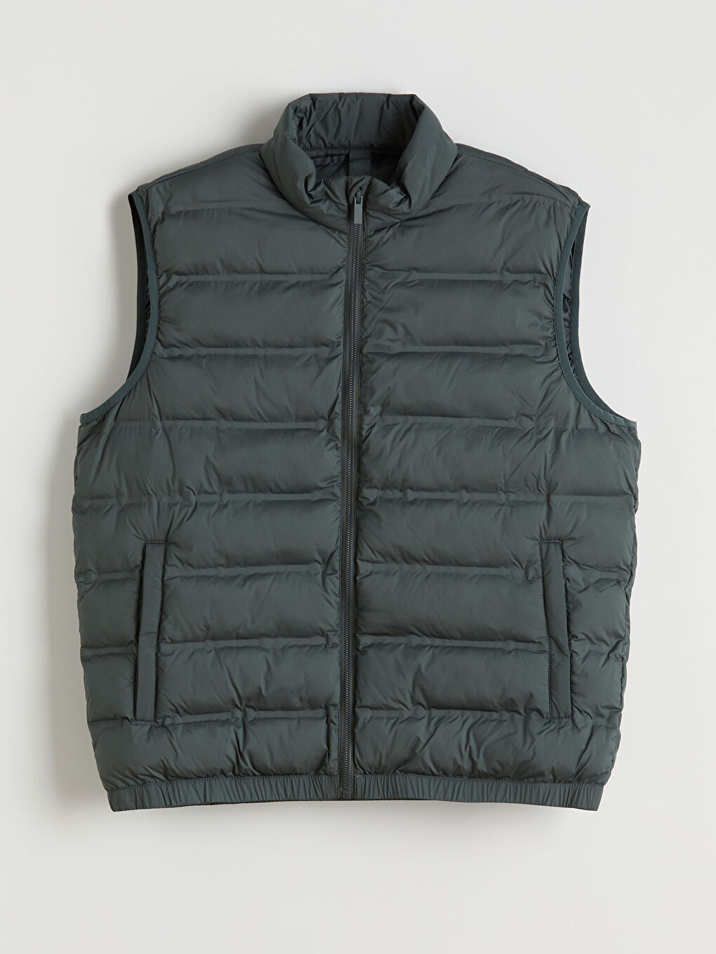 Yeşil Standart Kalıp Dik Yaka Erkek Şişme Yelek-5