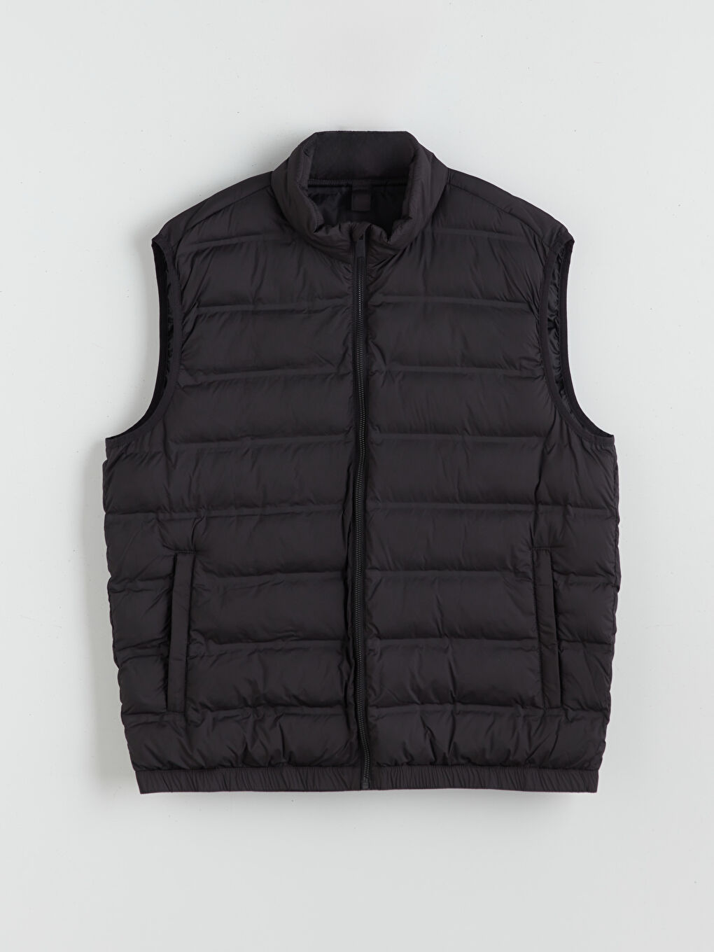 Siyah Standart Kalıp Dik Yaka Erkek Şişme Yelek-5