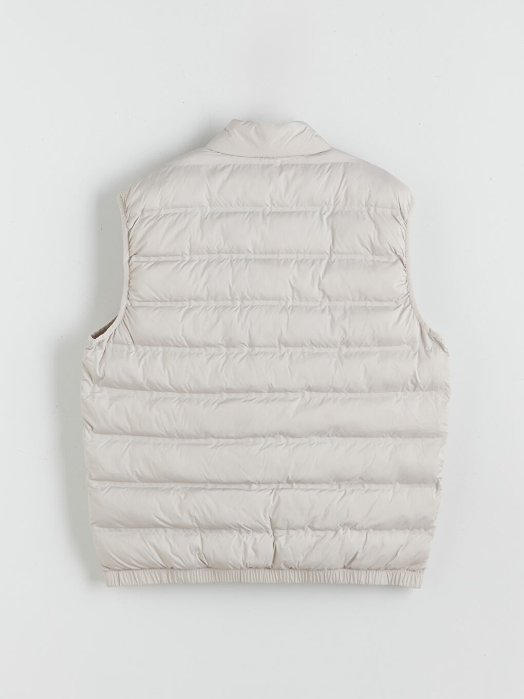 Bej Standart Kalıp Dik Yaka Erkek Şişme Yelek-5