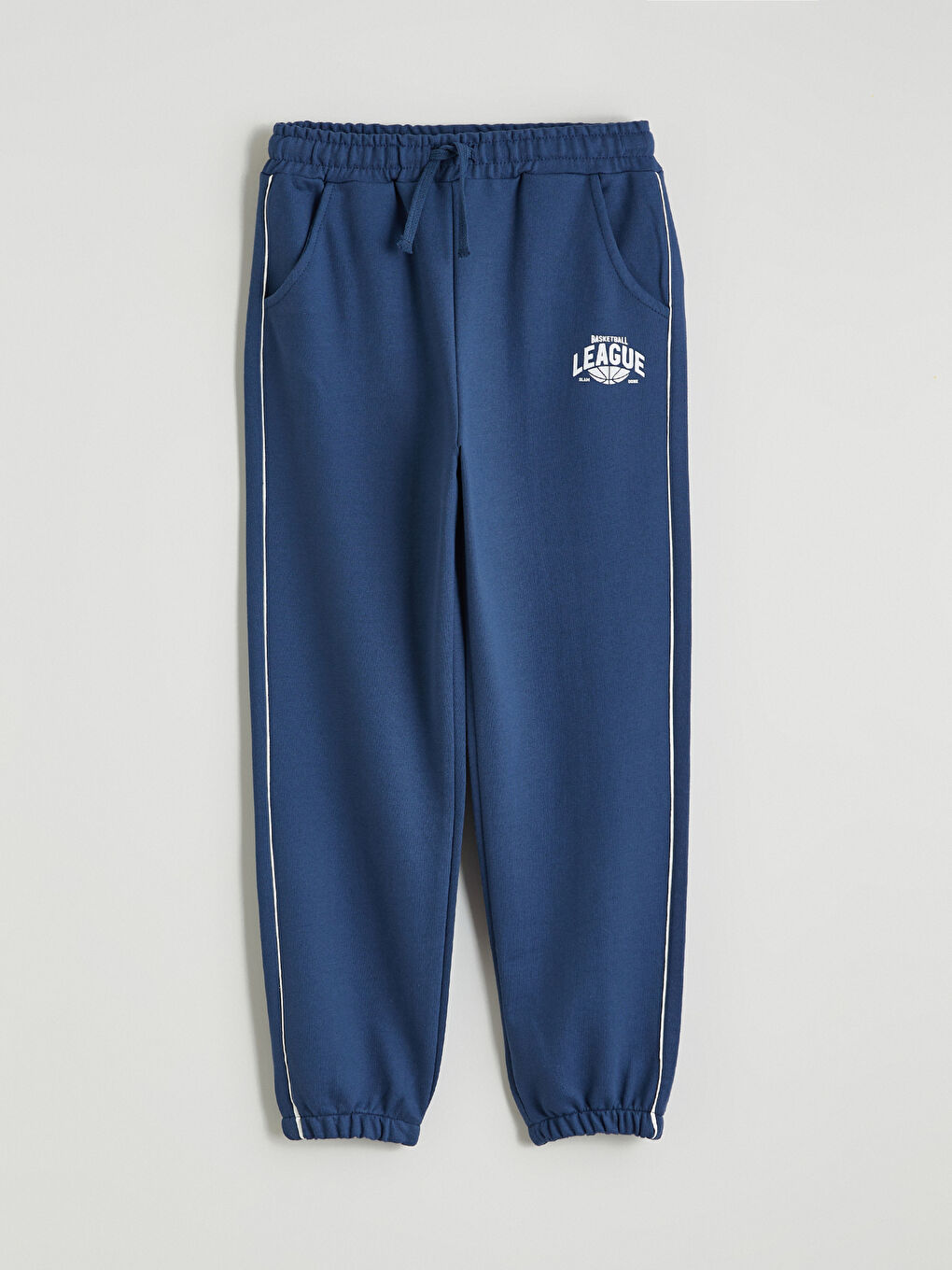 İndigo Şerit Detaylı Baskılı Erkek Çocuk Jogger Eşofman Altı