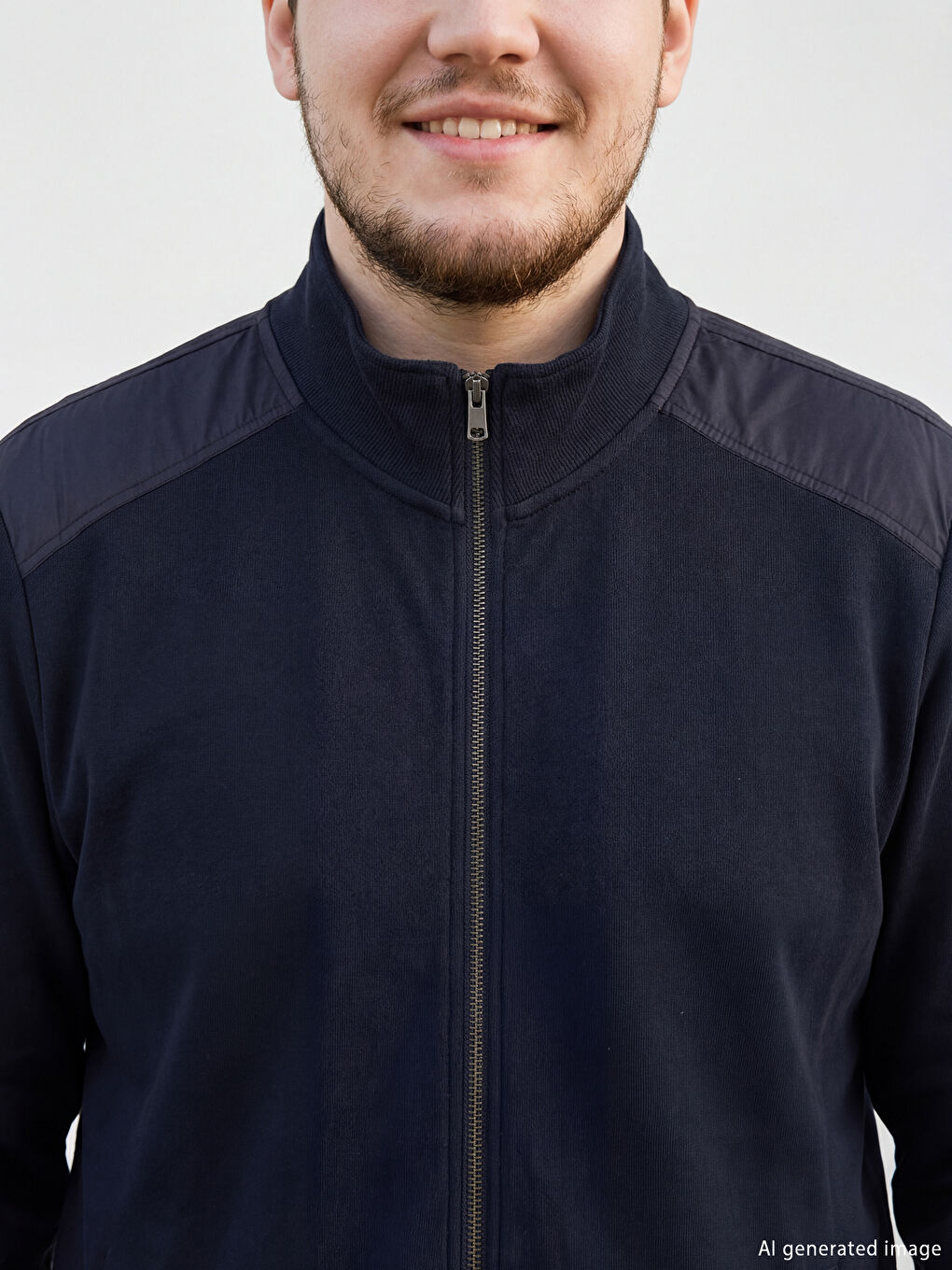 Man NAVY Zip-Up Sweatshirt-2