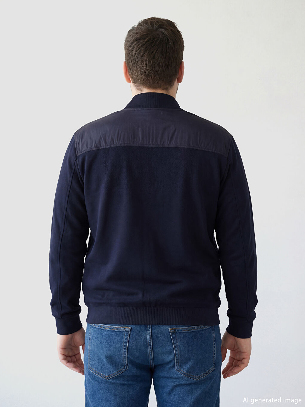Man NAVY Zip-Up Sweatshirt-3
