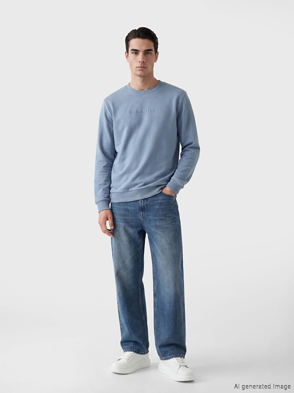 سويتشيرت رجال مطبوع بكول مدور-1