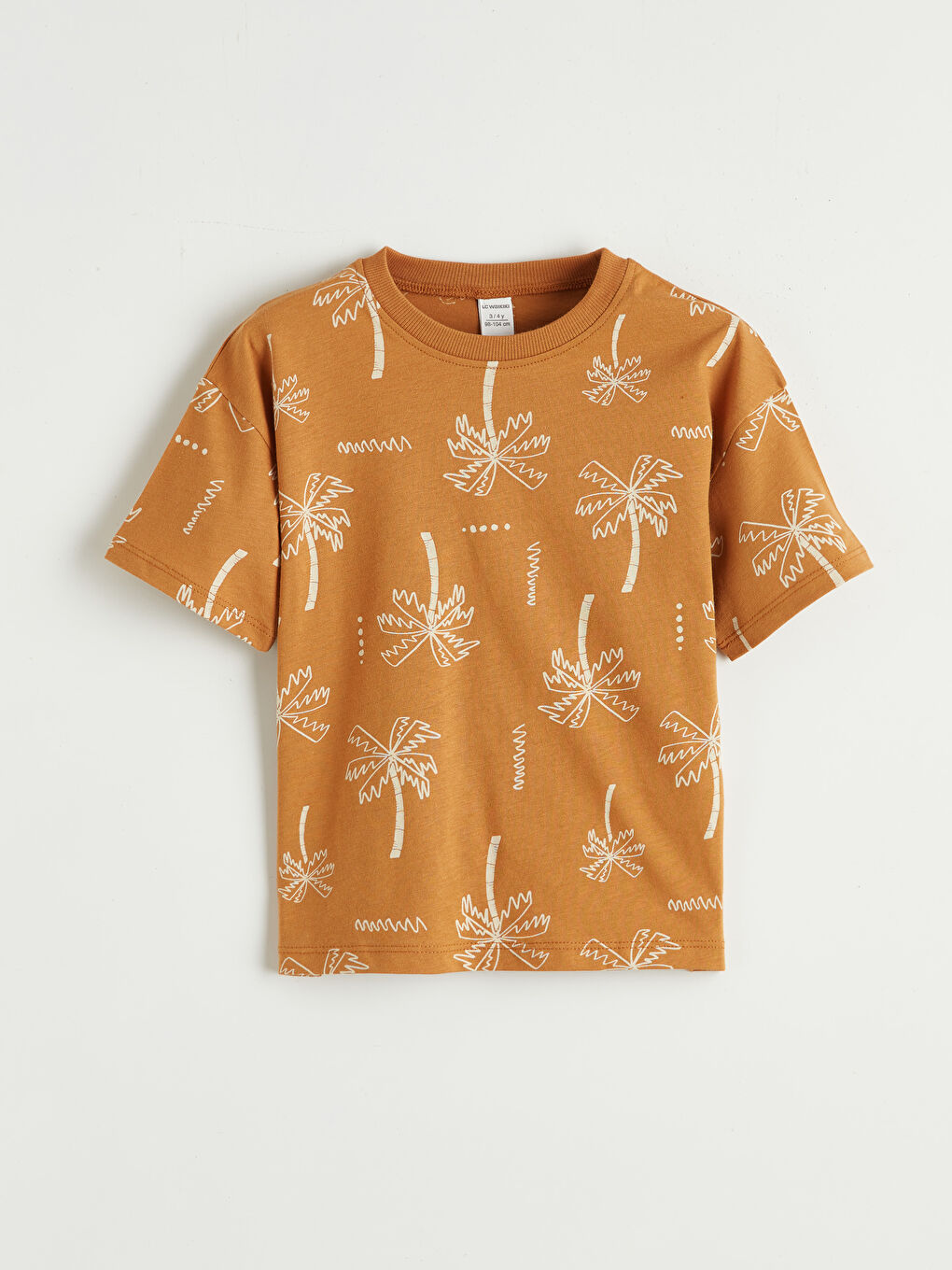 Kahverengi Bisiklet Yaka Erkek Çocuk Tişört