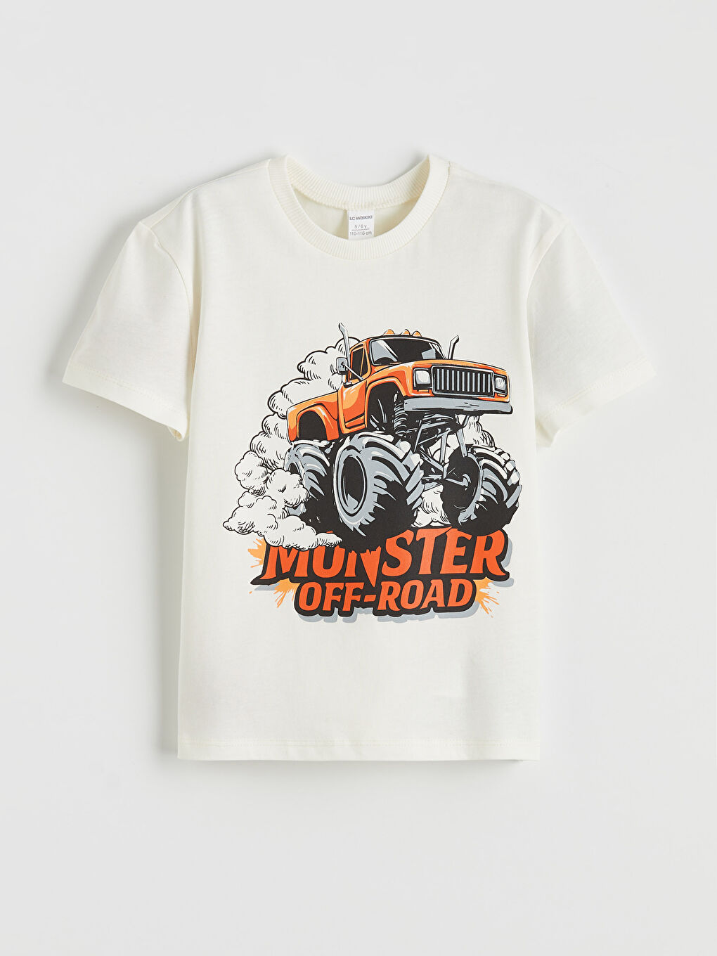 Bej Erkek Çocuk Baskılı Tişört ve Şort Takım-1