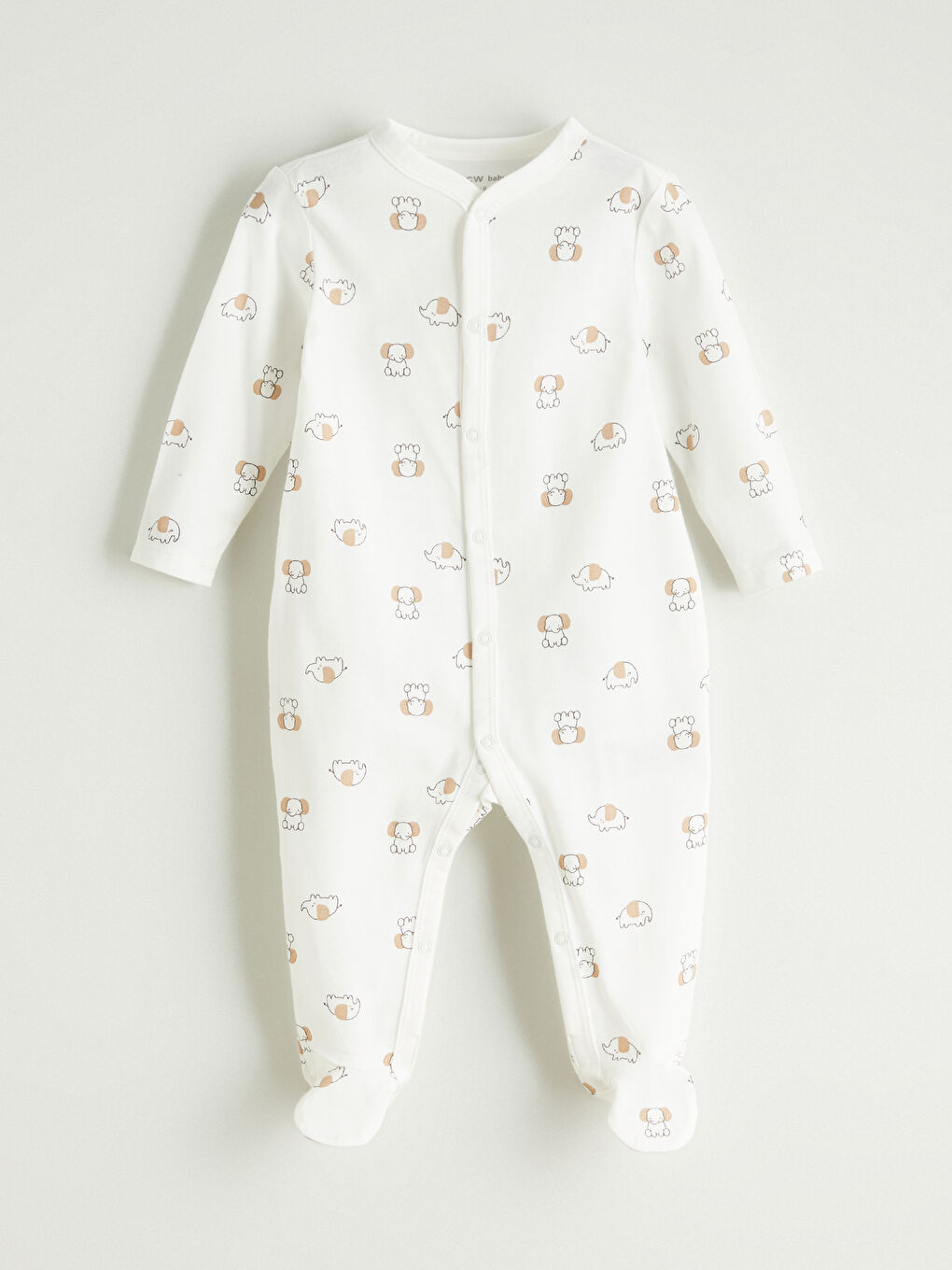 Ekru Baskılı Erkek Bebek Hastane Çıkış Seti-1