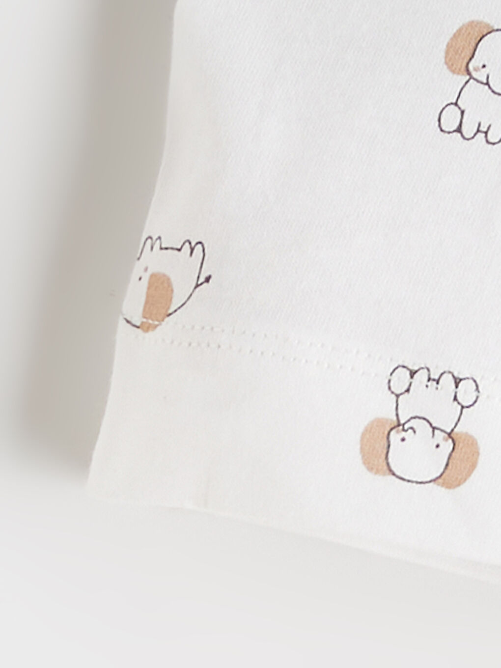 Ekru Baskılı Erkek Bebek Hastane Çıkış Seti-8