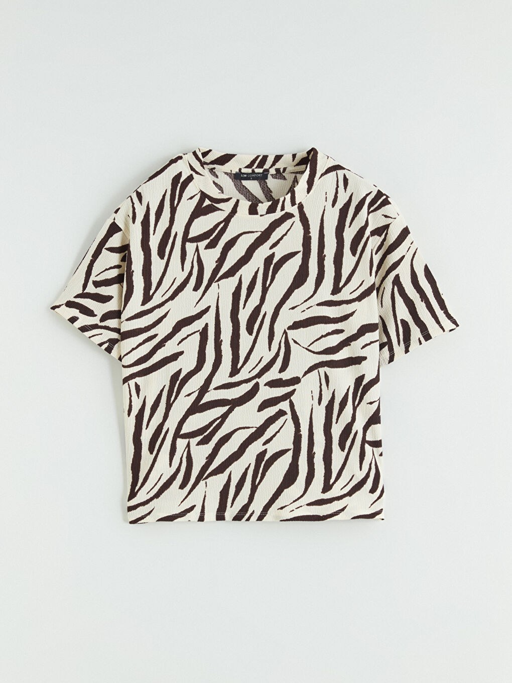 Women's Patterned Crew Neck T-shirt-4