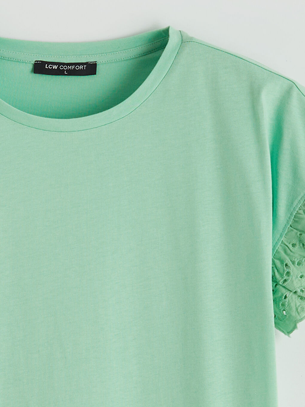 Crew Neck Lace Detailed Blouse-5