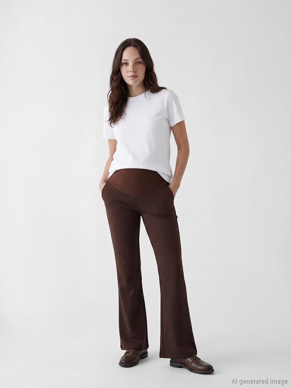 Helanke za trudnice sa širokim nogavicama preko stomaka