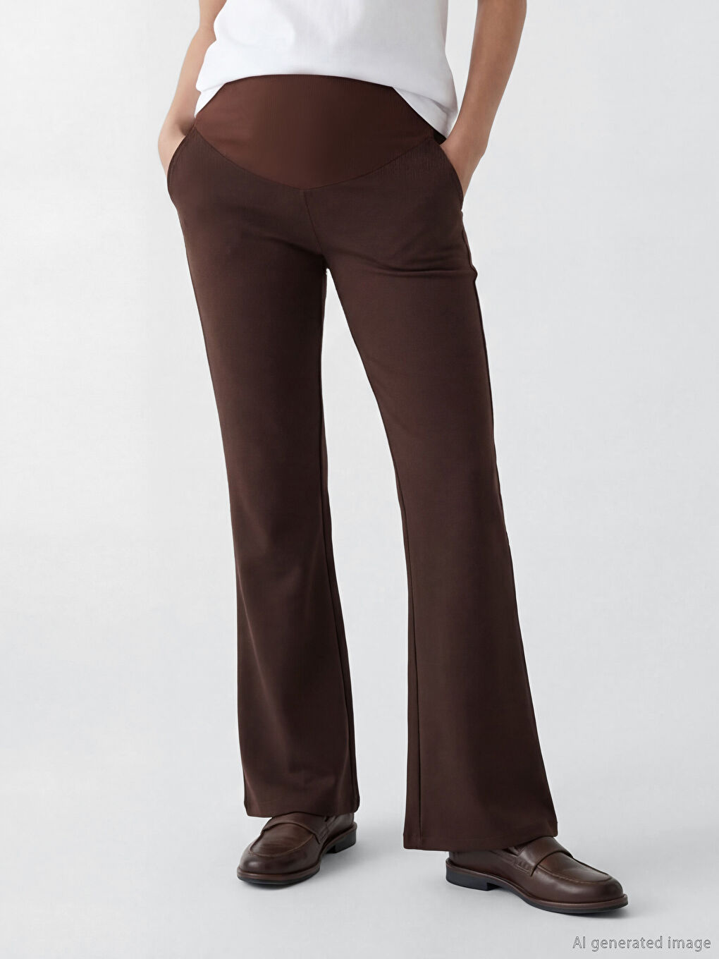 Helanke za trudnice sa širokim nogavicama preko stomaka-1