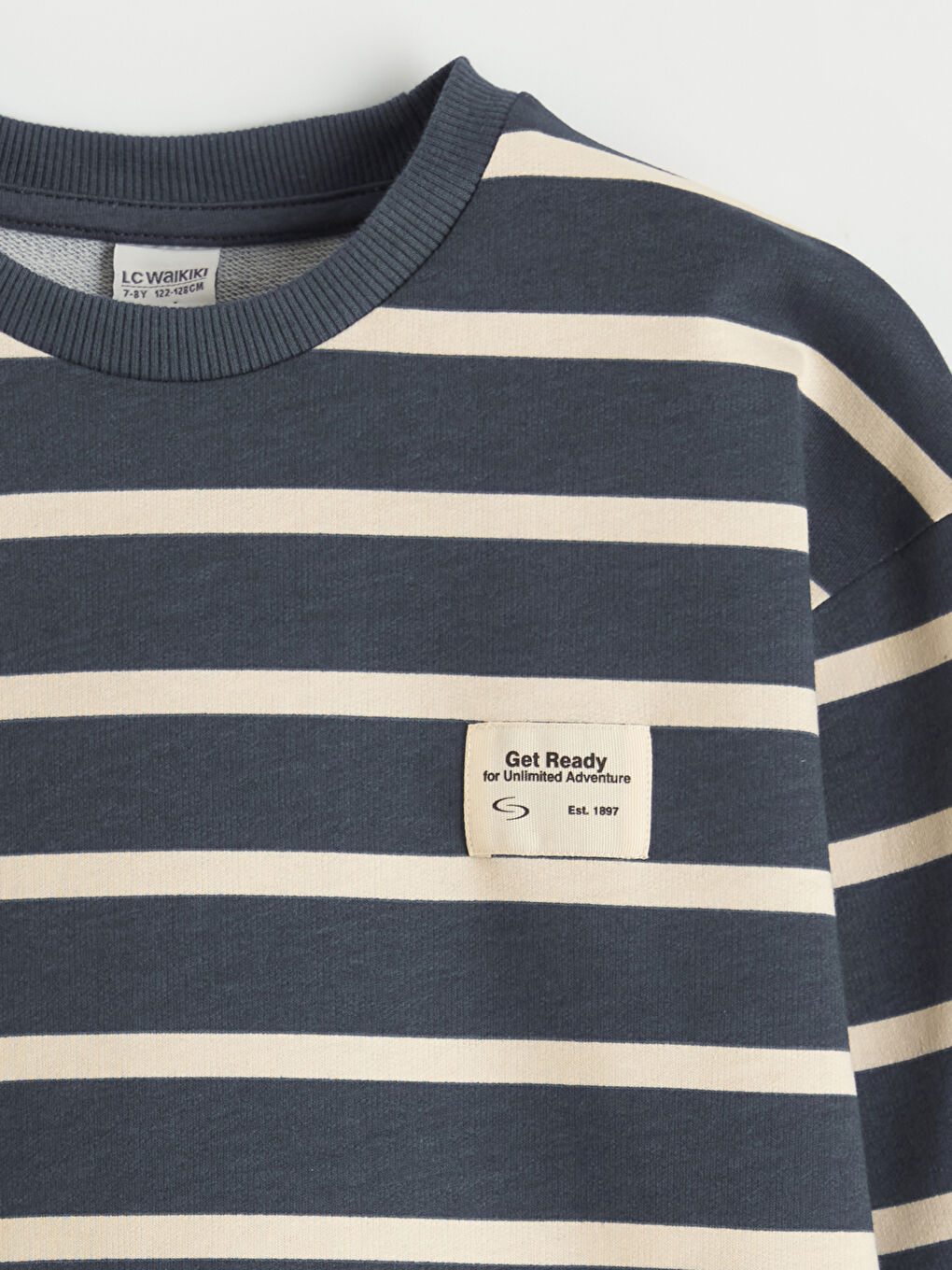 T-shirt pour Garçons à Rayures Col Rond-1