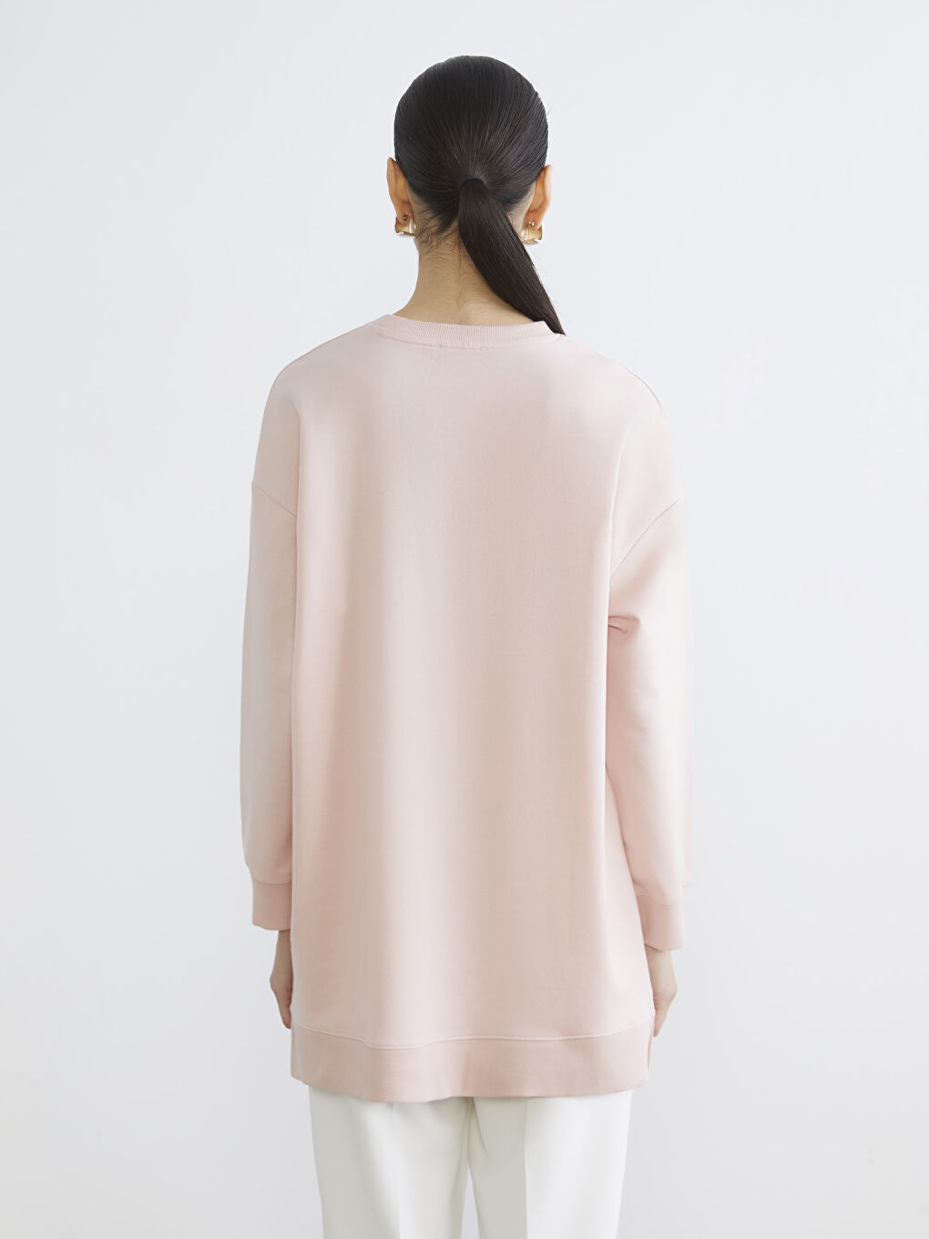 Printed Crew Neck Women's Sweatshirt Tunic-3