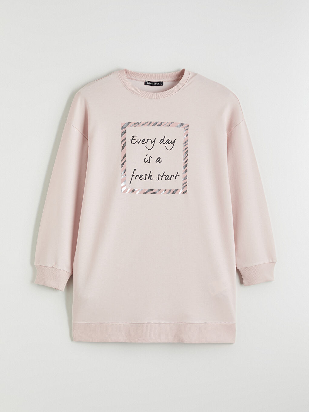 Printed Crew Neck Women's Sweatshirt Tunic-4