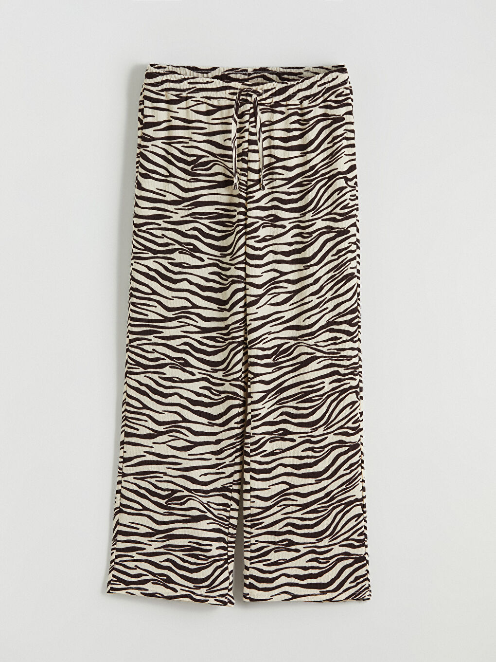 Pantalon Femme à Imprimé Zèbre avec Taille Élastiquée-4