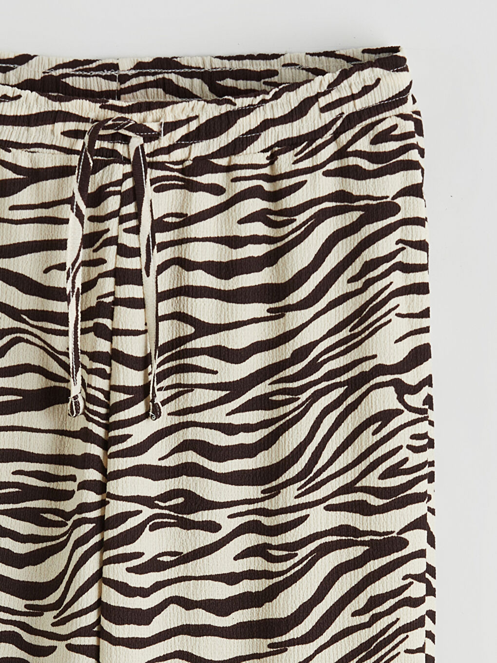 Pantalon Femme à Imprimé Zèbre avec Taille Élastiquée-5