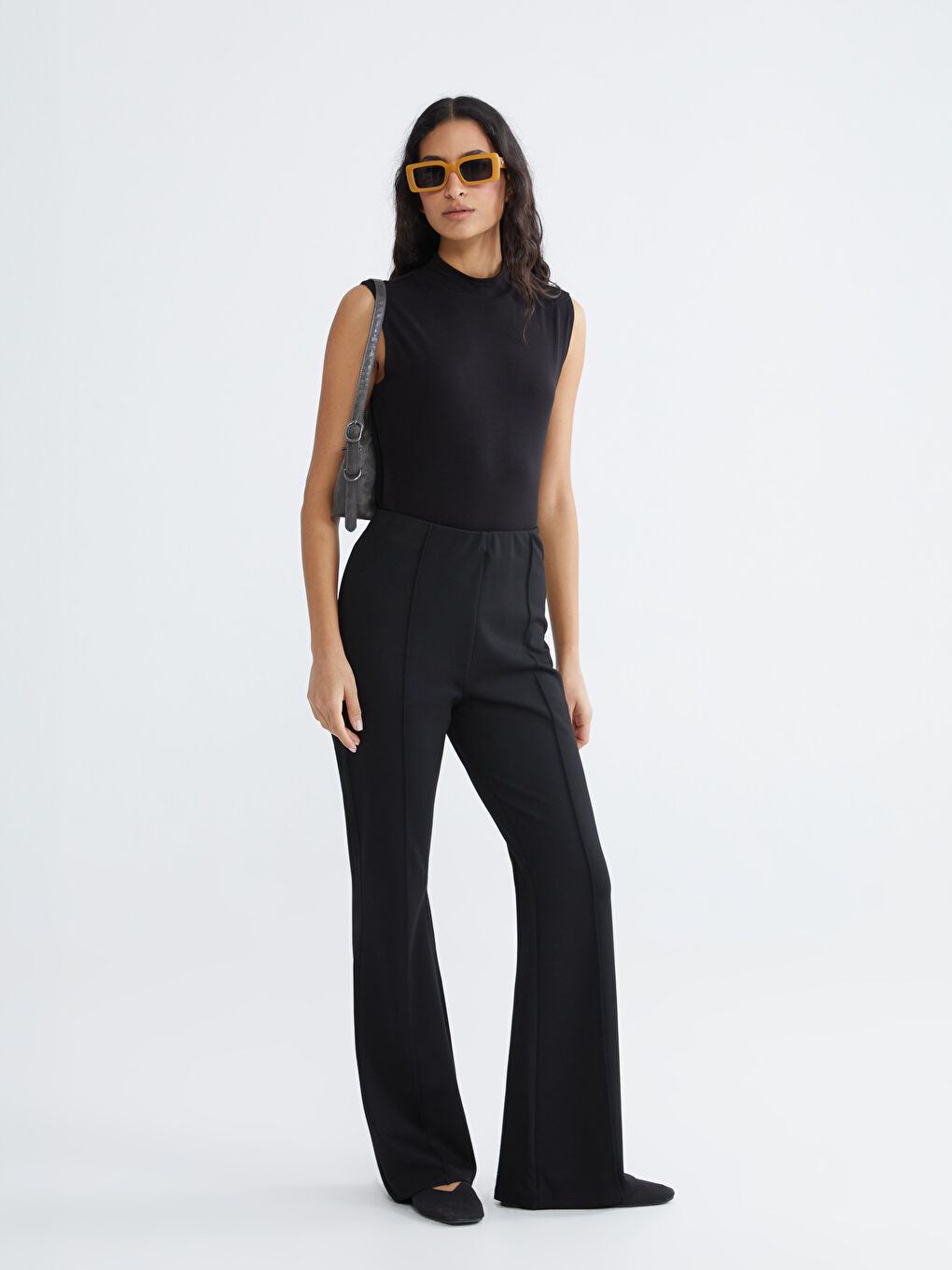 High Waisted Flared Women's Trousers