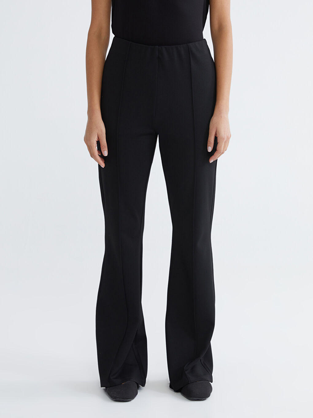 High Waisted Flared Women's Trousers-1