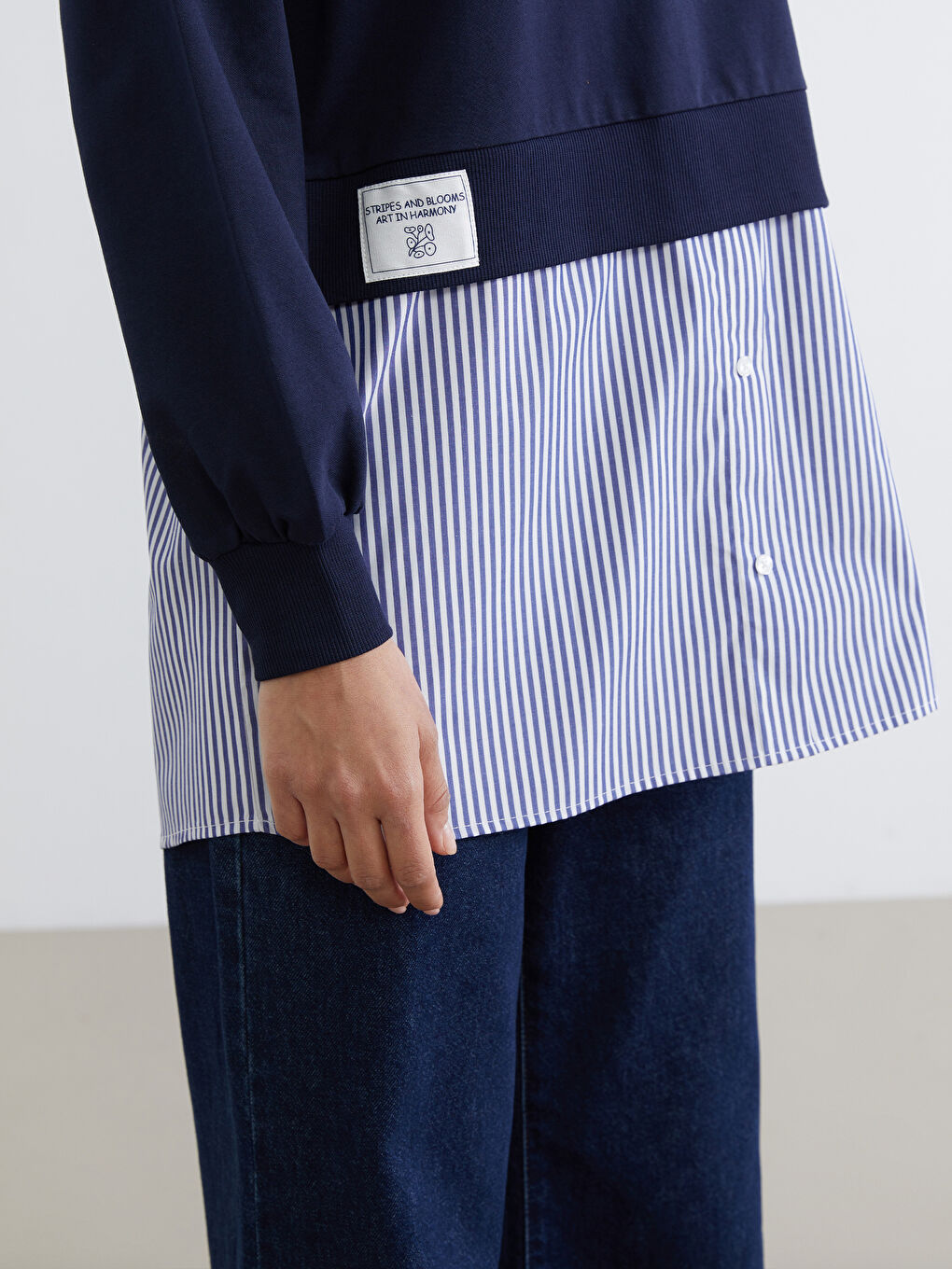 Striped Oversized Women's Sweatshirt Tunic-2