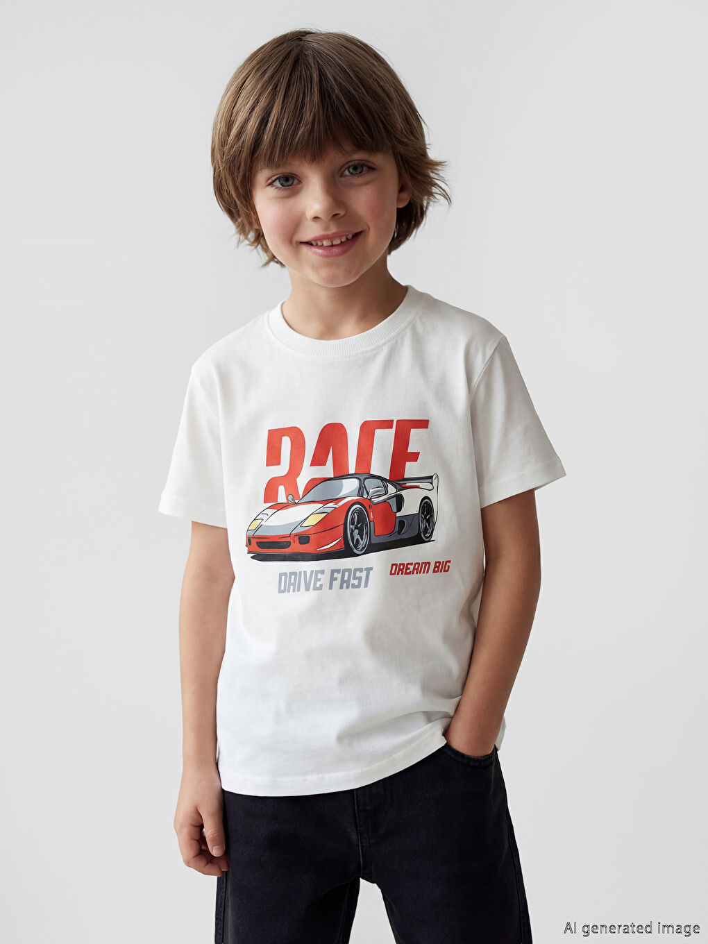 T-shirt garçon avec imprimé voiture.