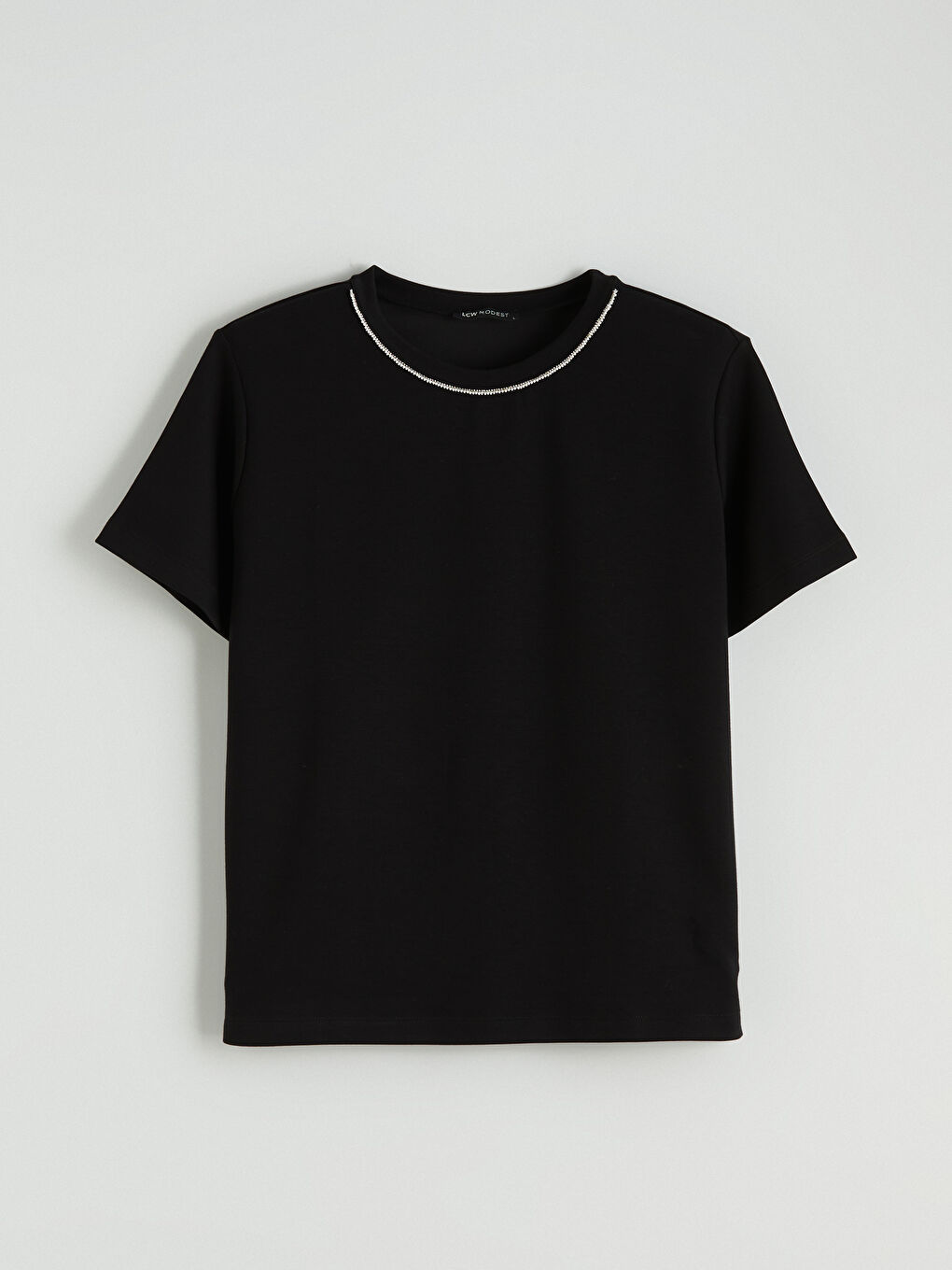 Crew Neck Rhinestone Blouse-4