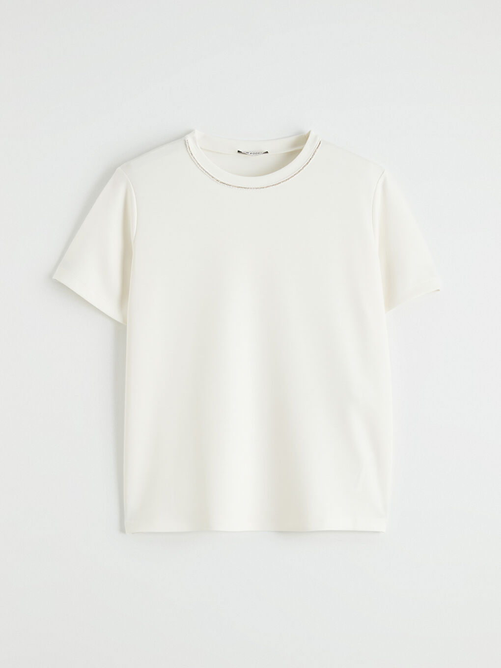 Crew Neck Rhinestone Blouse-3