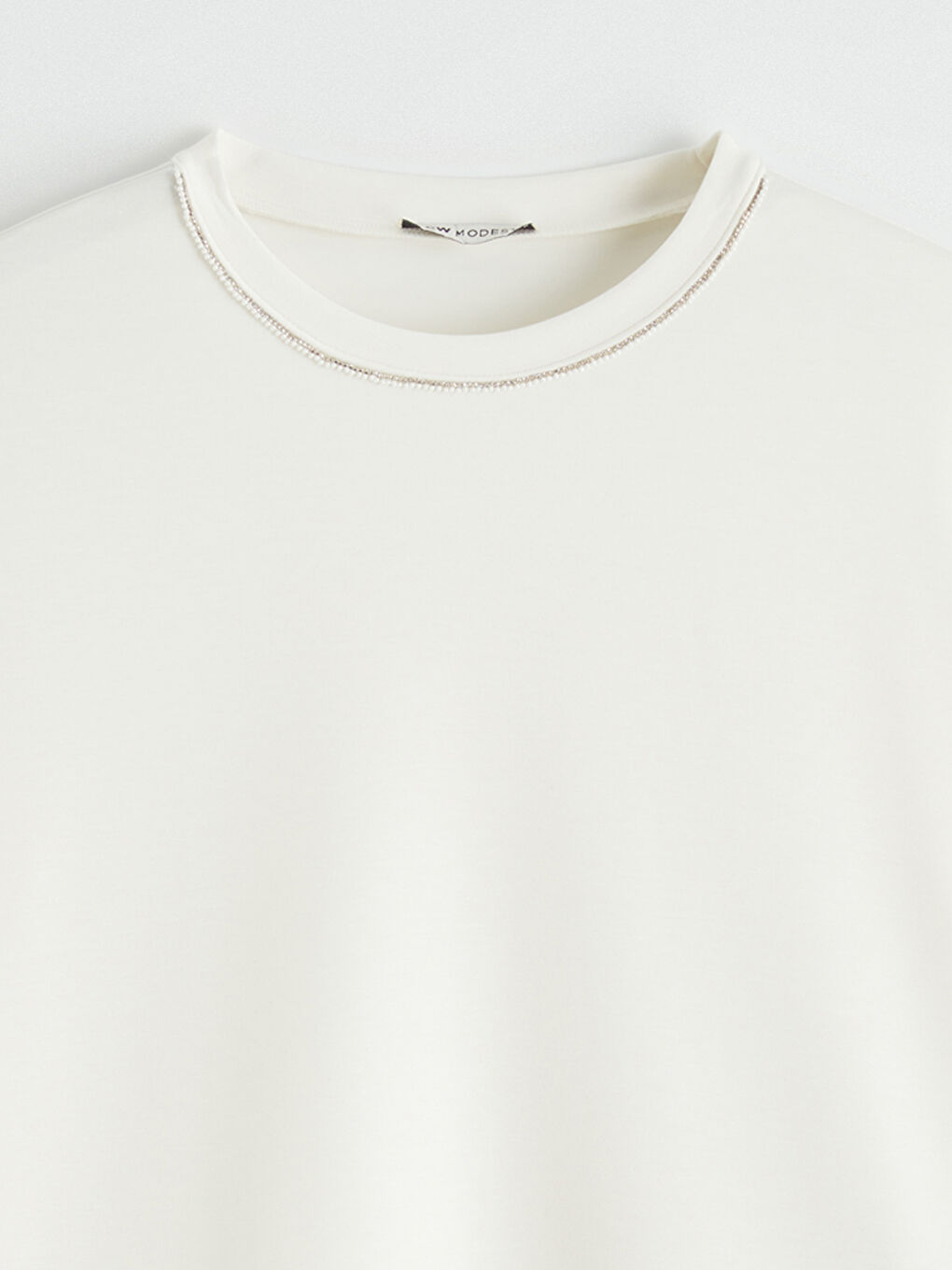 Crew Neck Rhinestone Blouse-4