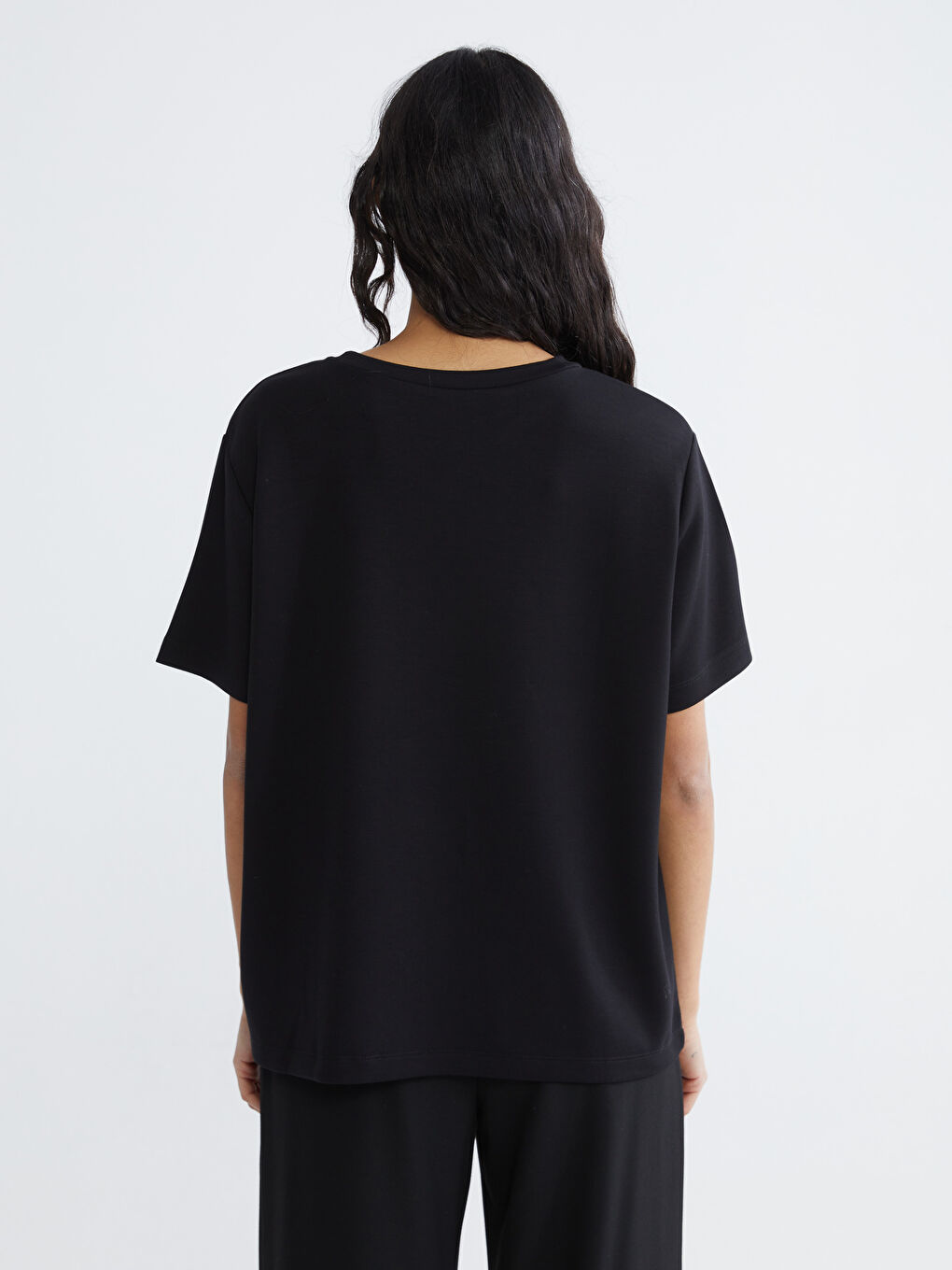 Crew Neck Rhinestone Blouse-3