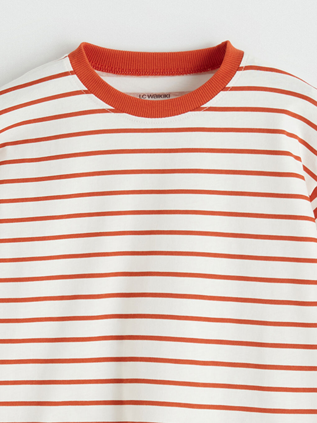 Turuncu Bisiklet Yaka Çizgili Erkek Çocuk Tişört-2