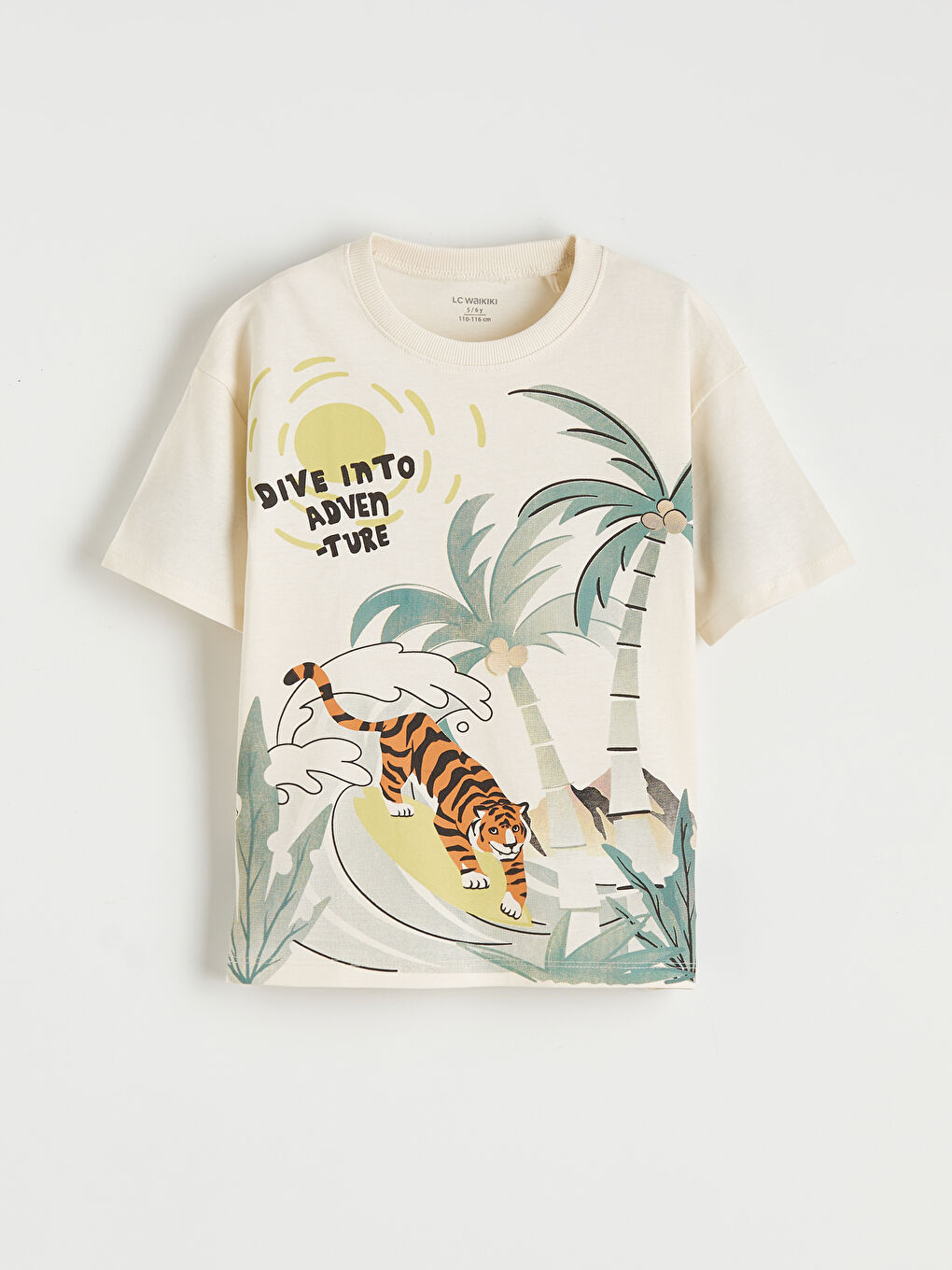 Bej Erkek Çocuk Baskılı Penye Tişört