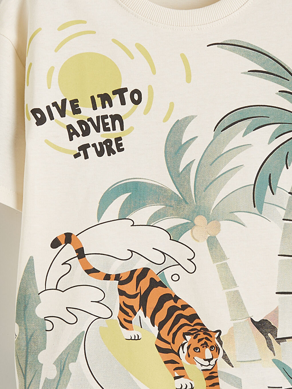 Bej Erkek Çocuk Baskılı Penye Tişört-2