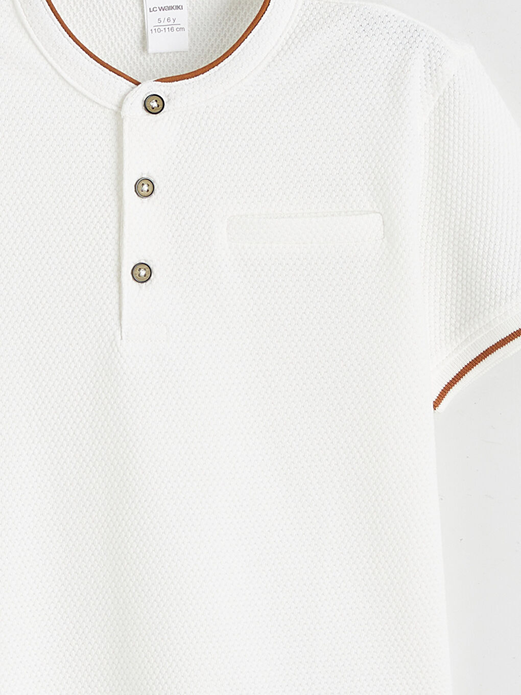 Dečija majica Henley kroja sa okruglim izrezom-2