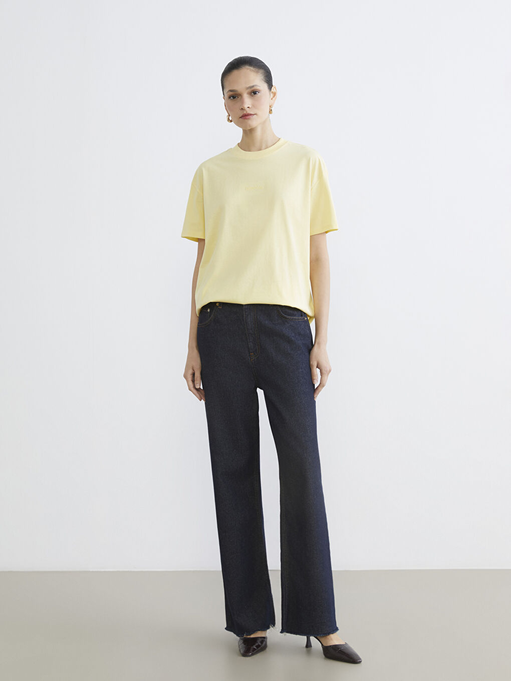 Embroidered Crew Neck Women's T-Shirt-1