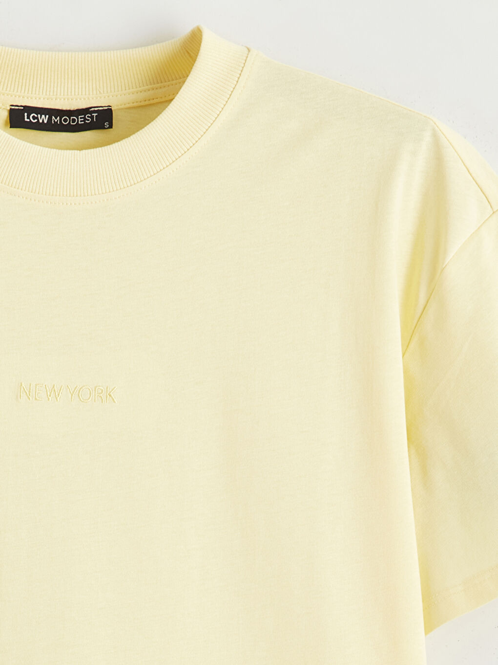 Embroidered Crew Neck Women's T-Shirt-5