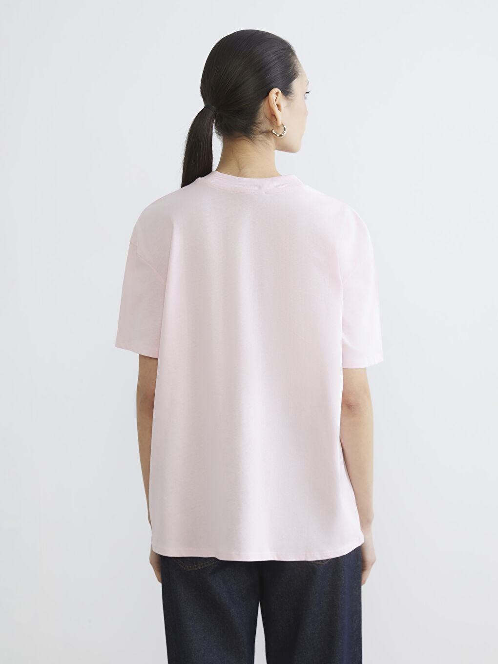 Embroidered Crew Neck Women's T-Shirt-3