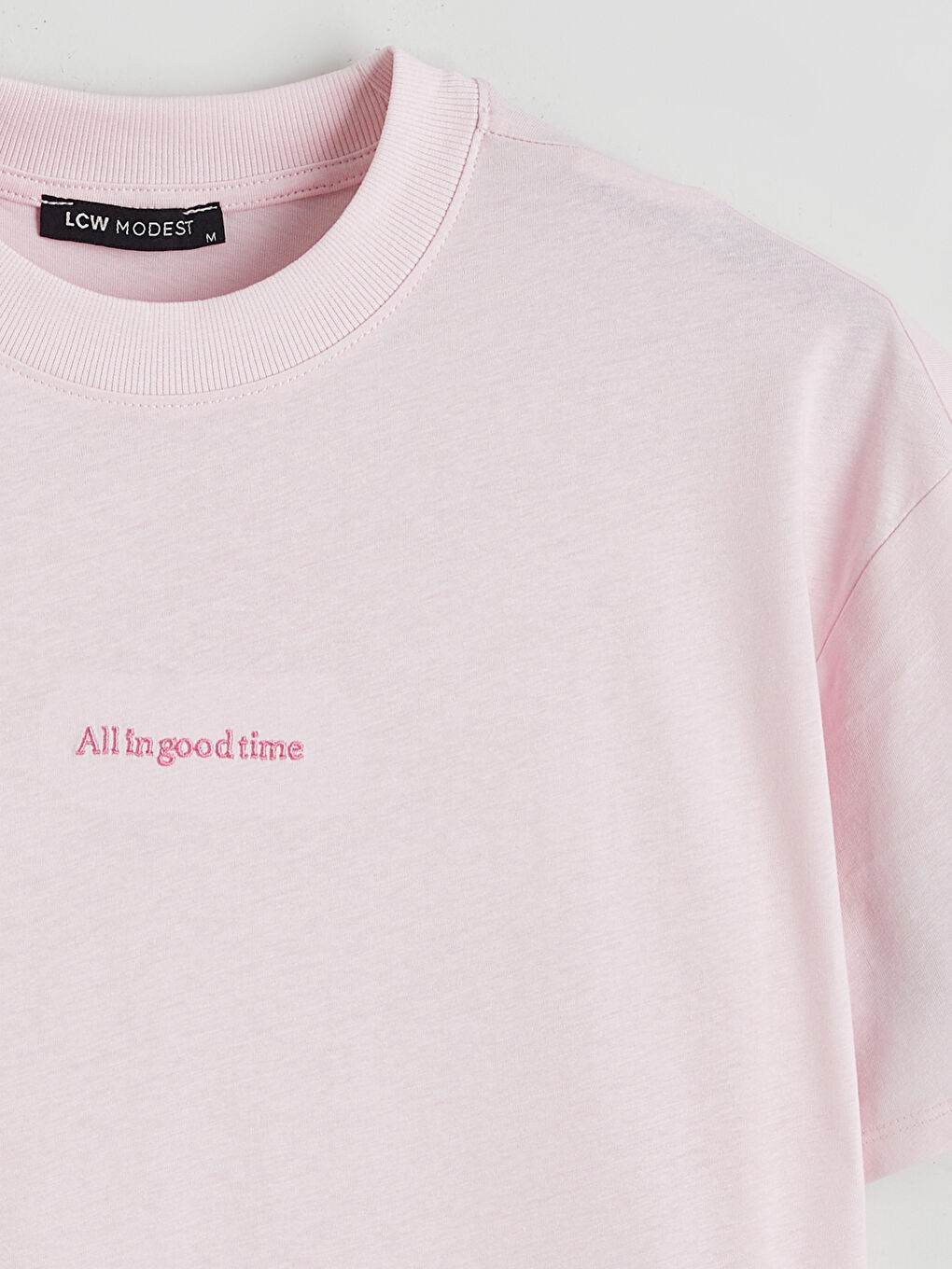 Embroidered Crew Neck Women's T-Shirt-5