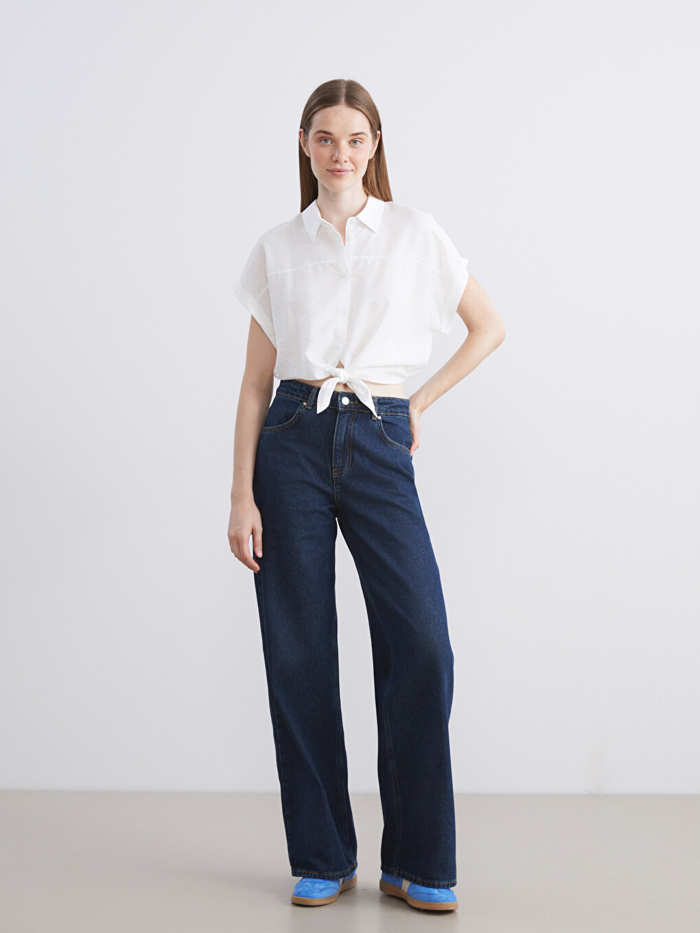 Chemise Courte En Aérobin Texturé Pour Femme-1