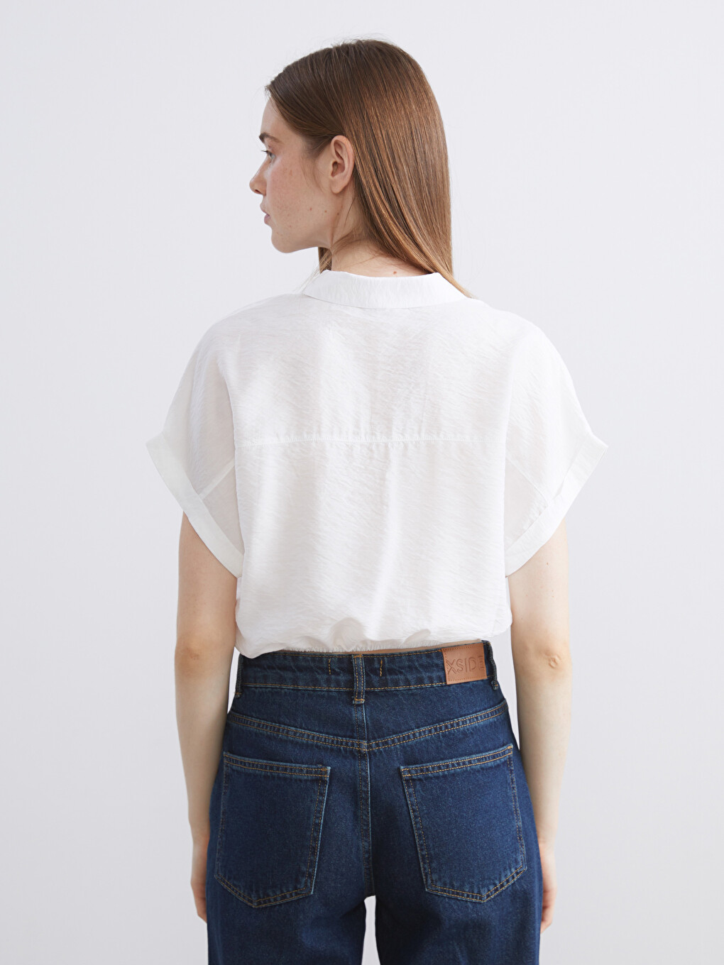 Chemise Courte En Aérobin Texturé Pour Femme-3